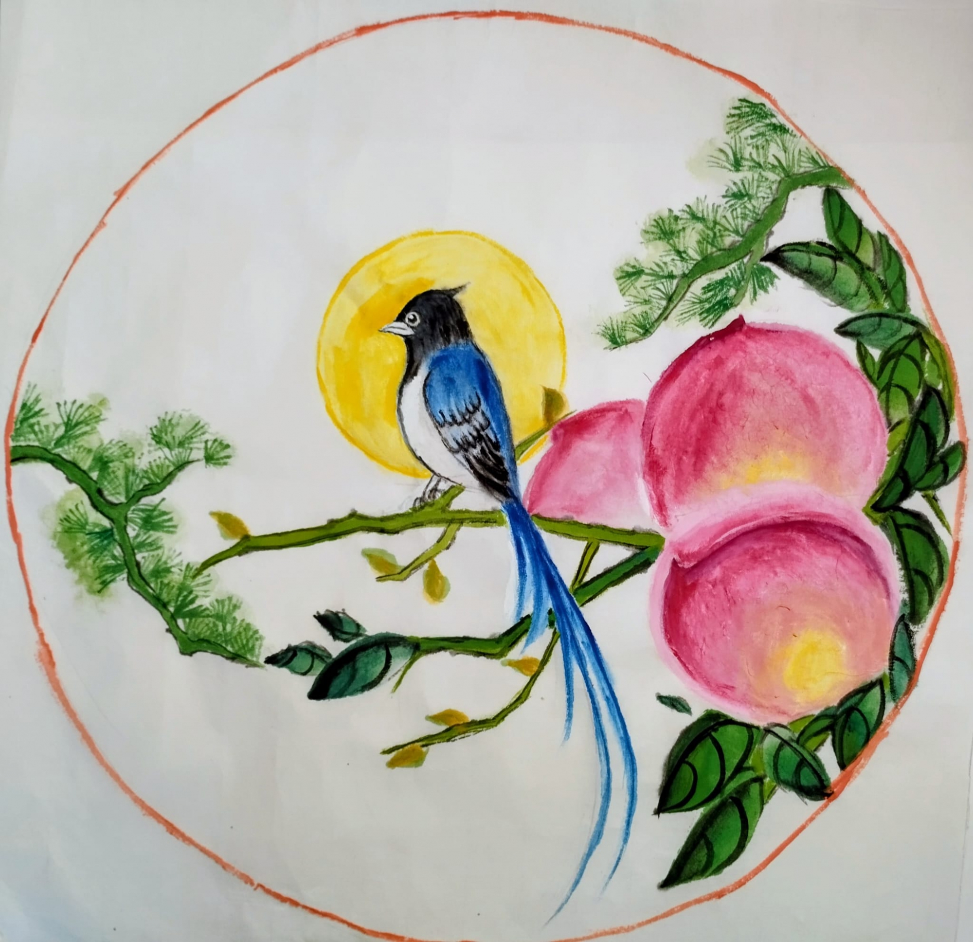 福壽康寧國畫創作
