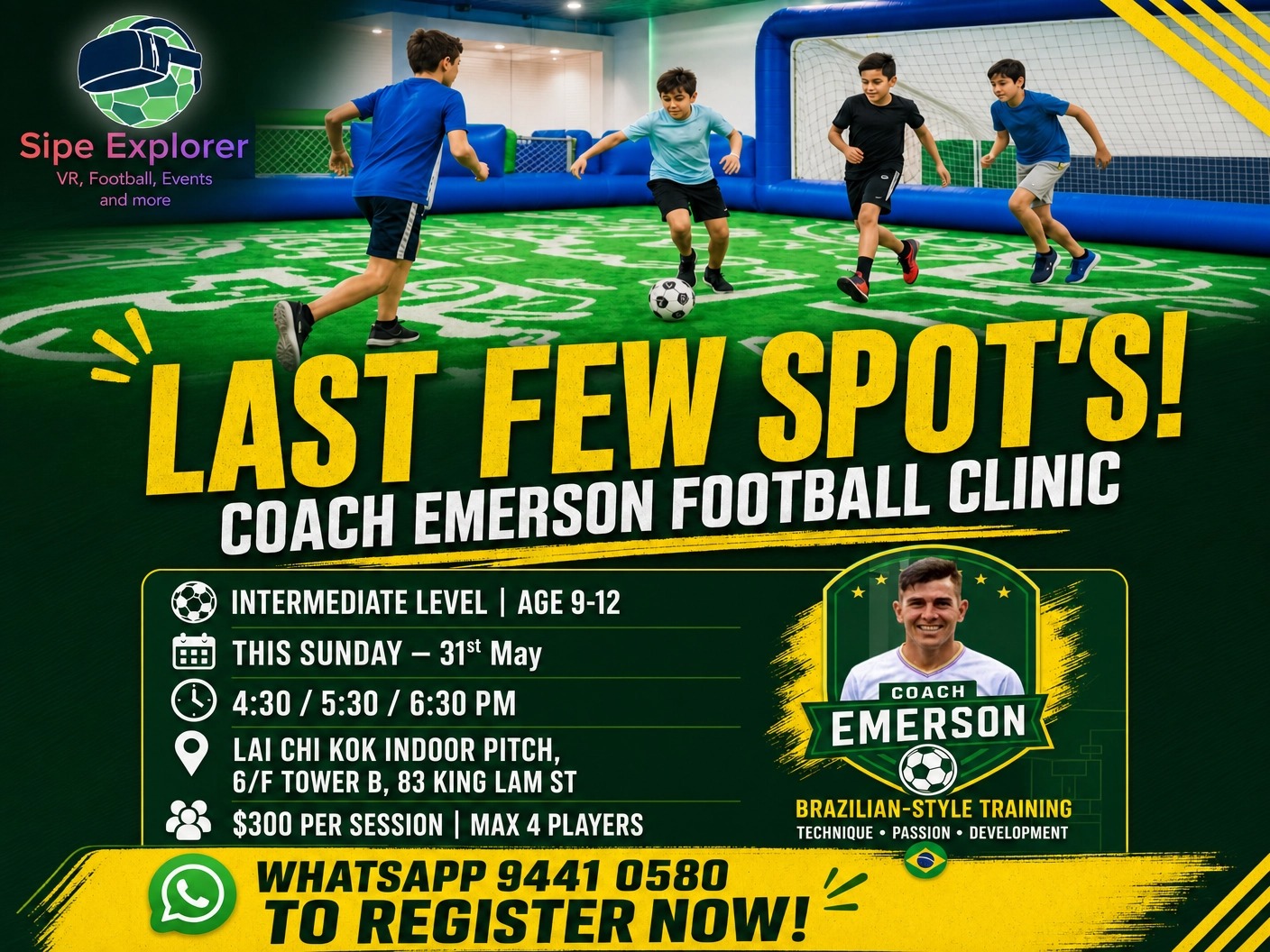 Coach Emerson Football Clinic for Kids