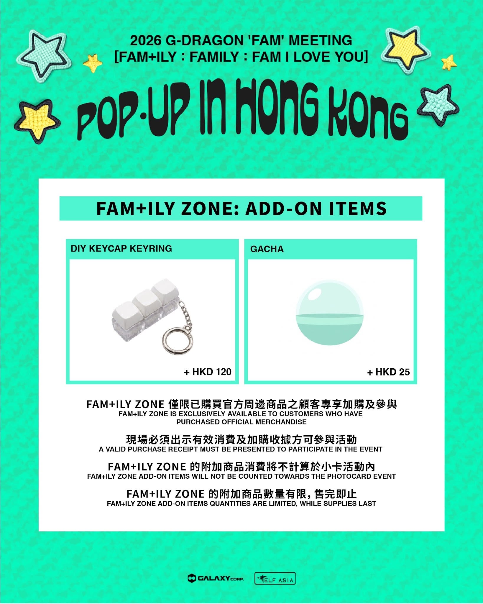 G-DRAGON ‘FAM’ MEETING POP-UP IN HONG KONG
