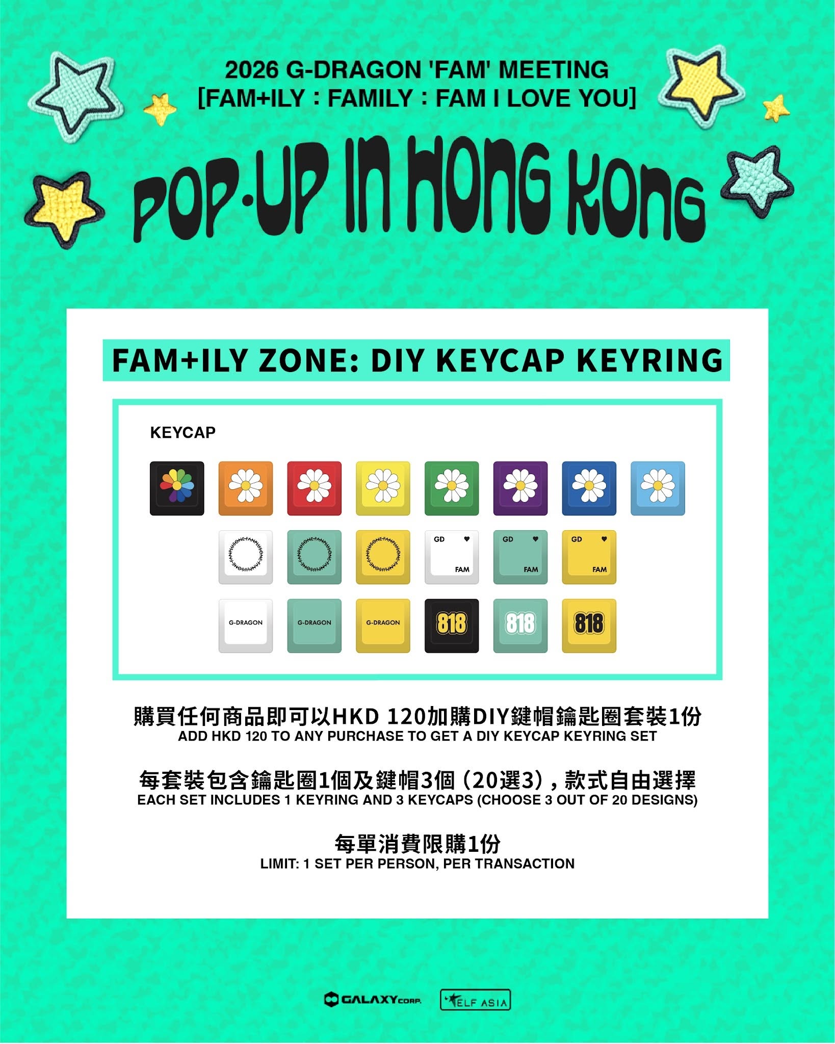 G-DRAGON ‘FAM’ MEETING POP-UP IN HONG KONG