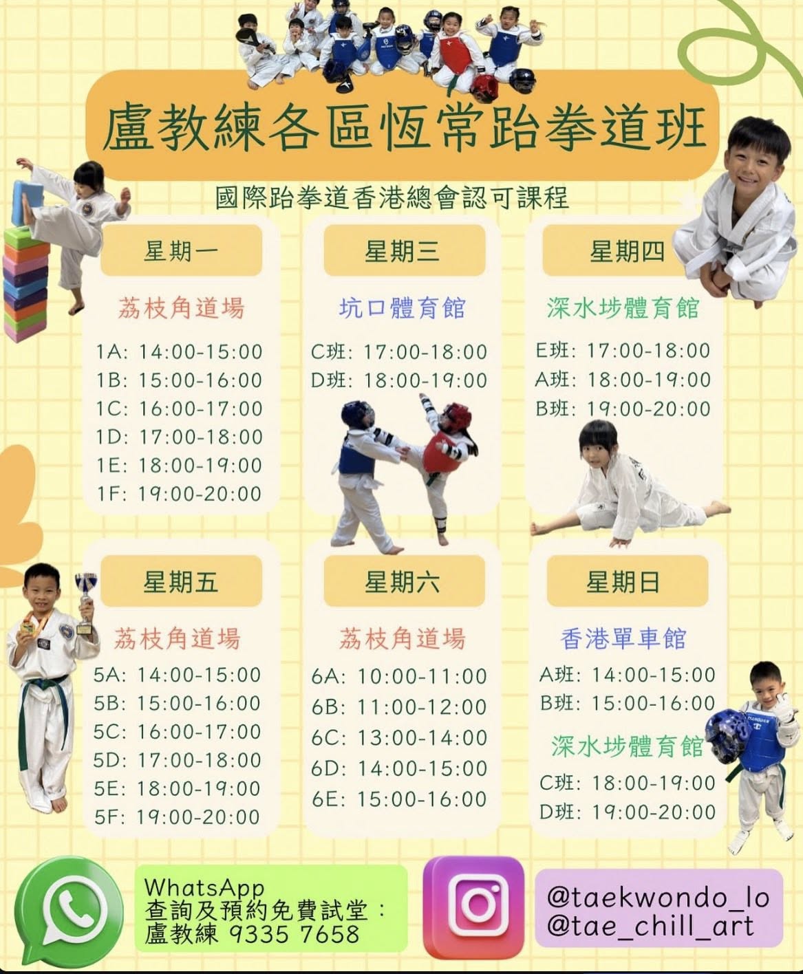 各區跆拳道班新春招生大優惠