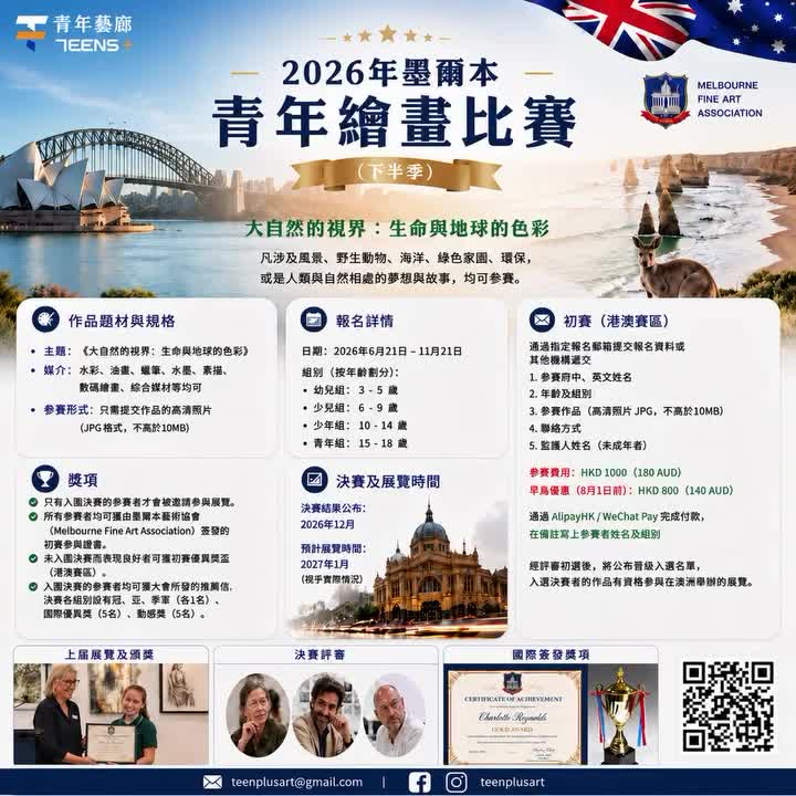 墨爾本藝術協會國際繪畫大賽港澳賽區